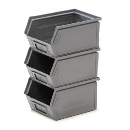 Storage bin steel grip opening