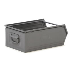 Storage bin steel grip opening
