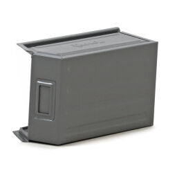 Storage bin steel grip opening