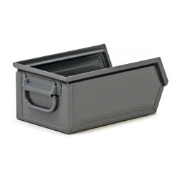 Storage bin steel grip opening
