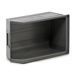 Storage bin steel grip opening