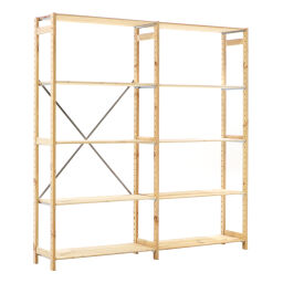 Rayonnage en bois section de construction