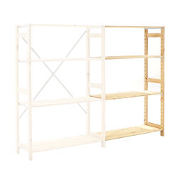 Houten stellingen aanbouwsectie