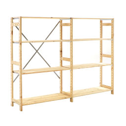 Houten stellingen aanbouwsectie
