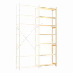 Houten stellingen aanbouwsectie