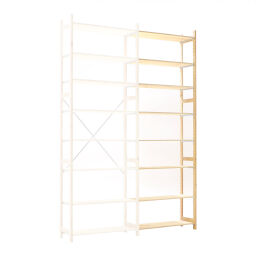 Houten stellingen aanbouwsectie