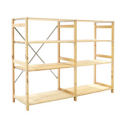 Houten stellingen aanbouwsectie