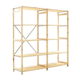 Houten stellingen aanbouwsectie