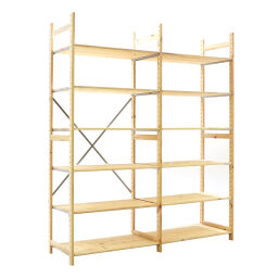 Houten stellingen aanbouwsectie
