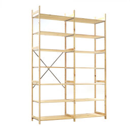 Houten stellingen aanbouwsectie