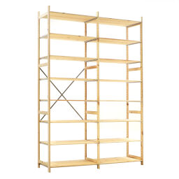 Houten stellingen aanbouwsectie