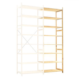 Houten stellingen aanbouwsectie