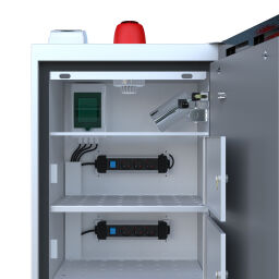Lithium cabinet storage and charging space for lithium batteries 