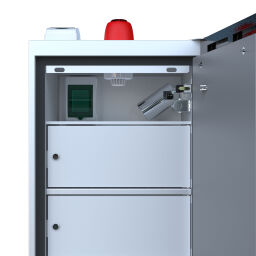 Lithium cabinet storage and charging space for lithium batteries 
