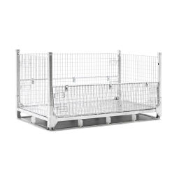 Offres de caisse grillagée gerbable et pliable clapet simple à double face