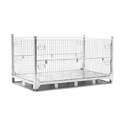 Offres de caisse grillagée gerbable et pliable clapet simple à double face