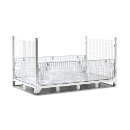 Offres de caisse grillagée gerbable et pliable clapet simple à double face
