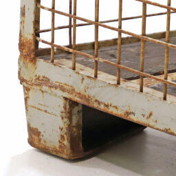 Used Mesh container fixed construction fixed construction stackable one side half-open