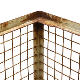 Used Mesh container fixed construction fixed construction stackable one side half-open