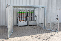 Gasflaschenlagerung Depot mit Dach für 168 Gasflaschen ø230 mm 