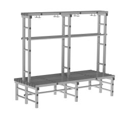 Banc vestiaire à deux-côtés, 2 faces