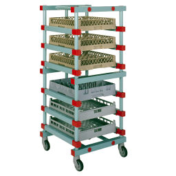 Plastic trolleys REA basket trolley suitable for 6 flush baskets