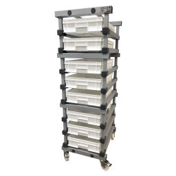 Plastikkarren REA Eurokästen-Wagen  für 8 Eurobehälter 600x400x120 mm geeignet 