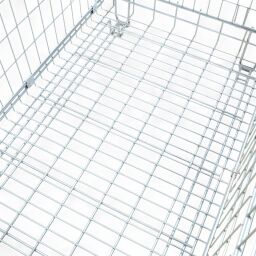 Offres de panier métallique gerbable et pliable une seule vanne d'un seul côté