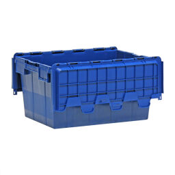 Stacking box plastic nestable and stackable provided with lid consisting of two parts 99-1096