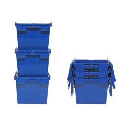 Stapelboxen Kunststoff schachtel- und stapelbar mit 2-teiligem Deckel Typ:  schachtel- und stapelbar.  L: 600, B: 400, H: 315 (mm). Artikelcode: 99-1096