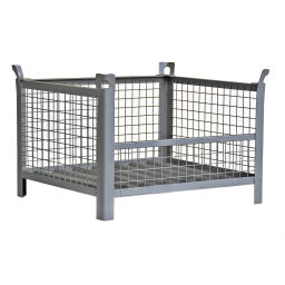 Mesh Stillages fixed construction stackable 1 side half-height.  L: 1000, W: 800, H: 670 (mm). Article code: 1331086S