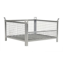Mesh stillages fixed construction stackable 1 side half-height