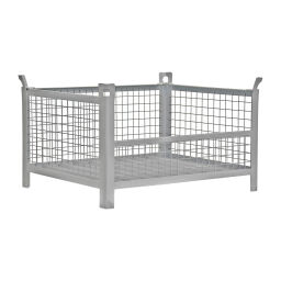 Mesh Stillages fixed construction stackable 1 side half-height.  L: 1200, W: 800, H: 670 (mm). Article code: 1331286V