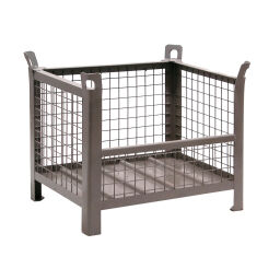 Mesh Stillages fixed construction stackable 1 side half-height 133865S