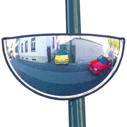 Safety mirrors Safety and marking basic traffic mirror 180° acrylic.  W: 850, D: 190, H: 420 (mm). Article code: 42.246.17.210