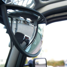 Accessoire chariot élévateur miroir de sécurité chariot élévateur acrylique.  L: 270, P: 75, H: 135 (mm). Code d’article: 42.254.16.897