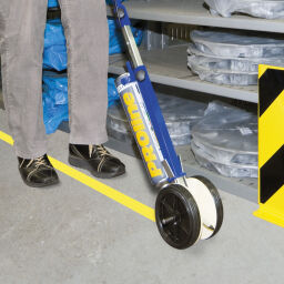 Floor marking and tape Safety and marking marking paint pattern 750 ml - blue.  W: 50,  (mm). Article code: 42.260.12.531