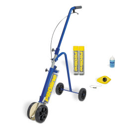 Floor marking and tape Safety and marking marking trolley including 2 patterns (yellow) and percussion grinder.  W: 75,  (mm). Article code: 42.260.10.795