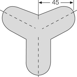 Beschermprofielen toebehoren driehoekbescherming 45mm