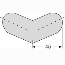 Profile protection Safety and marking accessories two corner protection 45mm.  L: 45, W: 45,  (mm). Article code: 42.422.18.356