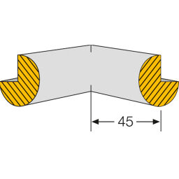 Profilé et cornière accessoires deux angle protection 45mm