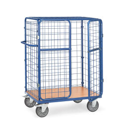 Furniture roll container roll cage package trolley front walls , 1 long side + wing doors closed