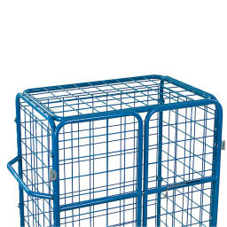 Furniture roll container Roll cage package trolley front walls , 1 long side + wing doors closed Version:  front walls , 1 long side + wing doors closed.  L: 1170, W: 730, H: 1800 (mm). Article code: 858582-3D