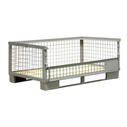 Mesh Stillages fixed construction stackable 1 flap at 1 long side.  L: 1240, W: 835, H: 530 (mm). Article code: 99-072-500-06