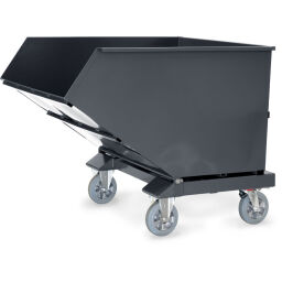 Automatic tilting container on wheels standard