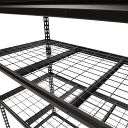 Rayonnage medium 5 étagères grillagées 550 kg par étage