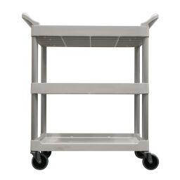 Shelved trolleys with 3 shelves