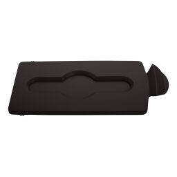 Waste sorting system accessories hinged lid