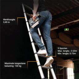 Telescopic ladder telescopic soft close