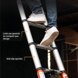 Telescopic ladder telescopic soft close